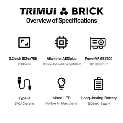 TRIMUI Brick Retro Handheld Console - Side View
