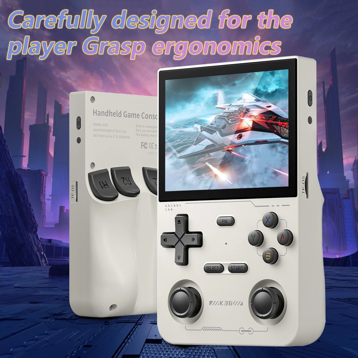 K36 Retro Handheld Game Console - Side View